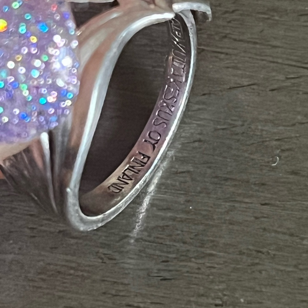 VINTAGE FINLAND FLOWER STERLING SILVER RING SIZE 9 ADJUSTABLE - Picture 5 of 6